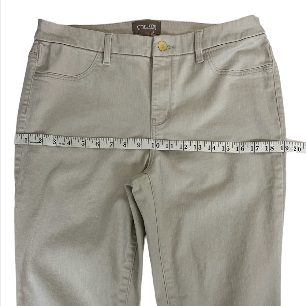 Chico’s Cotton Stretch So Slimming Ankle Pants Women’s  Beige Tan Sz: 1 (M/8) - Picture 6 of 13